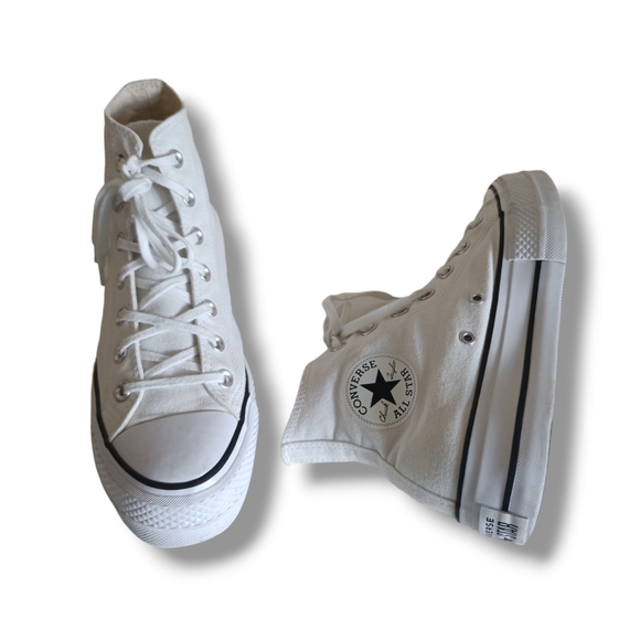 Converse Chuck Taylor All-Star Women White Lift High-Top Platform Sneake… - Picture 12 of 16